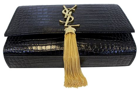 ysl clut h|YSL crocodile clutch.